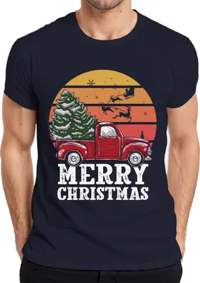 Produktbild von Merry Christmas Truck Weihnachtsbaum - Weihnachten Weihnachtsgeschenk Christmas Herren T-Shirt, Navy, L