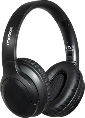 A black pair of Moodix ANC Bluetooth on-ear headphones.