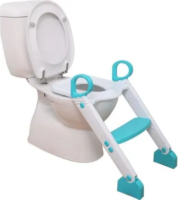 Obrázok produktu pre Zmenšovač sedadla WC, Dreambaby Step-Up, 2-stupňovo nastaviteľný, protišmykový, aqua/biela
