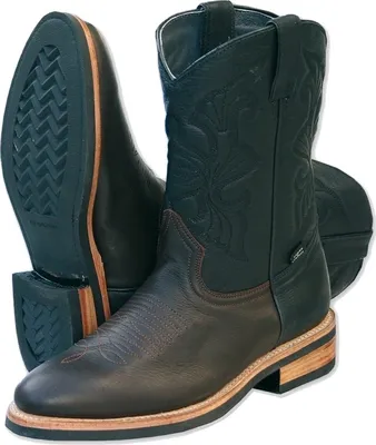 Produktbild von Herren Damen Western Cowboy Biker Leder Stiefel Boots »WB-13« Braun Schwarz