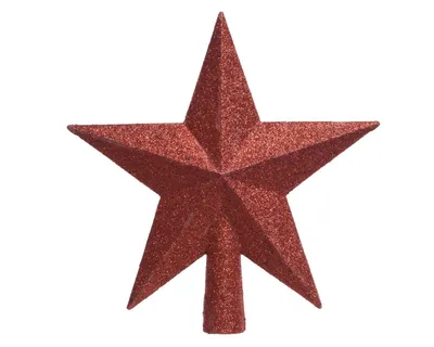 Produktbild von Weihnachtsbaum Sternspitze Glitter 19x19 cm rot