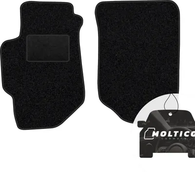 Produktbild von moto-MOLTICO Vorne Fußmatten Auto Velours Autoteppiche Schwarz Automatten Set 2-teilig passend für Honda Accord VI 1996-2002