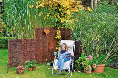 Produktbild von Steckparavent Alessia Weidengeflecht 56 x 156 cm braun