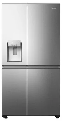 A front view of a Hisense refrigerator.