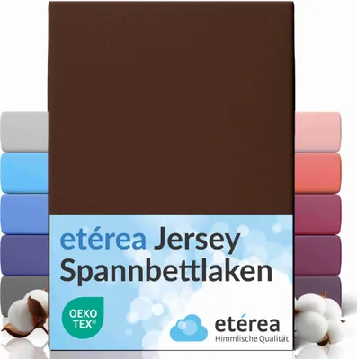 Produktbild von Jersey Spannbettlaken 140x200 - 160x200 cm, 100% Baumwolle Bettlaken, Dunkelbraun
