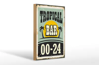 Produktbild von Holzschild Alkohol 20x30cm Tropical Bar Retro 00-24