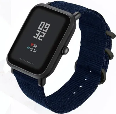 Produktbild von Strap-it Xiaomi Amazfit Bip Nylon Schnallenarmband (Blau)