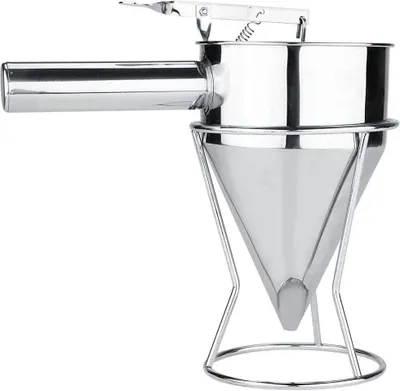 Produktbild von Pfannkuchen Teigspender Edelstahl Teigportionierer Edelstahl Teig Spender Batter Trichter Backtrichter für Zuhause Küche Bäckerei Kuchen Desserts Kochwerkzeuge Stainless Steel Silber