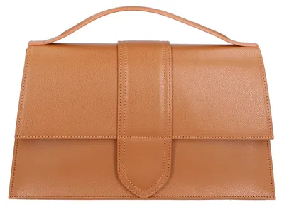 Produktbild von Lina Handtasche aus echtem Leder Italy Beige UNICA 34x20x9 cm