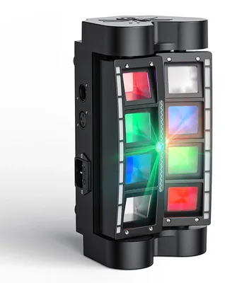 Produktbild von Mini Spider Moving Head Licht - LED DMX512 Bühnenbeleuchtung - 80 W RGBW Beam - 11/19 Kanäle - Soundaktiv - EU Stecker 2er Set