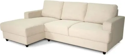 Produktbild von Linkes 4-Sitzer-Ecksofa - PAUL aus Cord - Beigefarbener Stoff - 216 x 141 x 79 cm