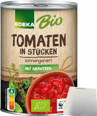 Produktbild von Edeka  Tomaten gehackt in Stücken mit Kräutern (400g Dose) + usy Block