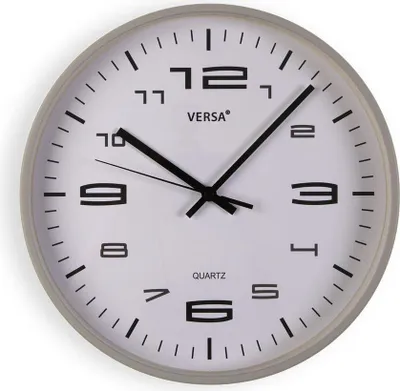 Image de Horloge murale Versa Gris Plastique 25 x 25 x 4 cm