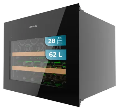Einbau-Weinkühlschrank 28 Flaschen, Kompressor, schwarz, Touch-Sensor