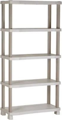 Image de Étagère de Rangement Plastique, 90 x 45 x 184 cm, 5 étages, Beige