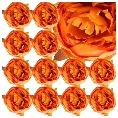 Produktbild von Topoblu Künstliche Pfingstrosenköpfe Orange 12 Stück