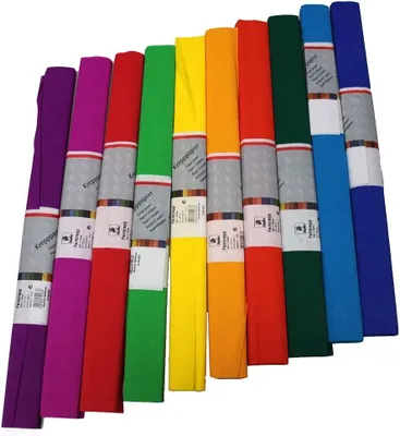 Produktbild von WEROLA Feinkrepp sortiert 50x250cm Rolle mit Banderole 10 Farben je Pack