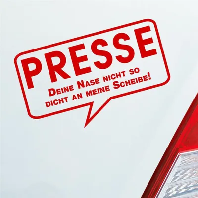 Produktbild von Auto Aufkleber Presse Nase dicht lustig 15x9 cm Rot Sticker Heckscheibenaufkleber