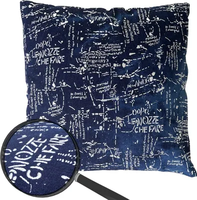 Produktbild von Zierkissen Schrift, Sofakissen Deko-Kissen mit Füllung, blau Glanz-Effekt 45x45cm