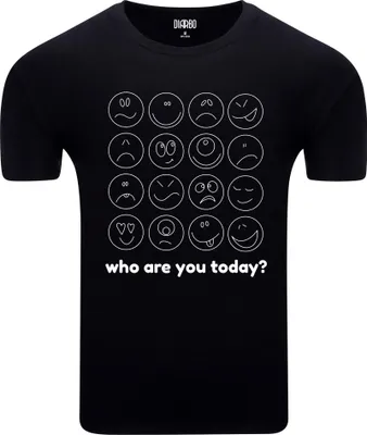 Immagine prodotto di T-shirt da uomo Diarbo con stampa divertente Chi sei oggi? Nero taglia XXXL