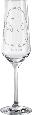 Produktbild von Mr. & Mrs. Panda Glas Murmeltier - Transparent - Geschenk, Knigge, Respekt, Sektglas, Champagnerglas, Freundlichkeit, Sektflöte, Anstand, graviertes, Lustige Sprüche