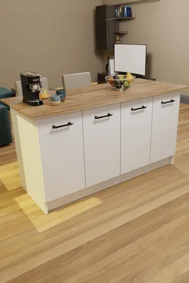 Obrázek produktu pro VERRI kuchyňský ostrůvek, bílá/pine