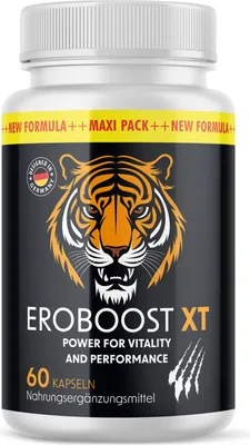 Produktbild von Eroboost XT Kapseln - Kraft für den aktiven Mann - mit L-Arginin, L-Citrullin und Maca - 60 Kapseln Inhalt