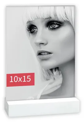 Produktbild von Kunststoff Bilderrahmen rechteckig weiss für 10x15 cm