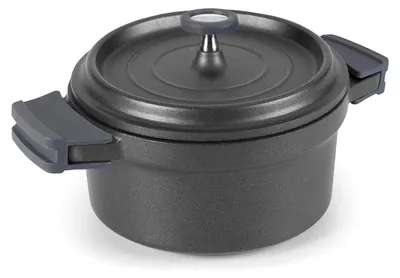 Gusseisen-Alu-Pfanne 20 cm, antihaftbeschichtet, schwarz, mit Deckel
