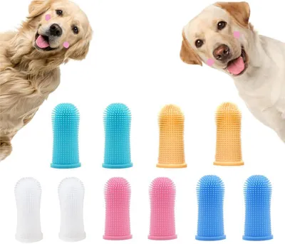 Produktbild von 10 Stück Fingerzahnbürsten für Hunde, 360º-Zahnreinigungszahnbürste für Haustiere, Zahnpflege für Hunde und Katzen, Fingerzahnbürste aus Silikon, ergonomisches Design – Borsten rundum für einfache Reinigung