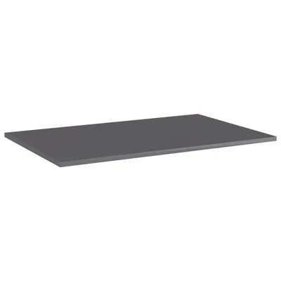 Image de vidaXL Planches de bibliothèque 4 pcs. Gris brillant 80x50x1,5 cm
