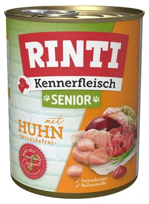 Produktbild von Rinti 800gx12 Kennerfleisch SENIOR Huhn Dose