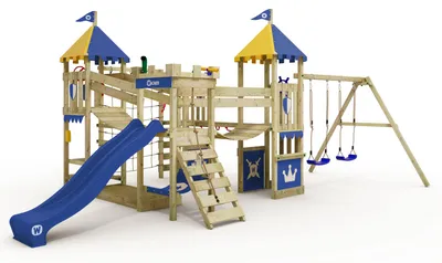 Immagine prodotto di Struttura per arrampicata Wickey Smart Queen con scivolo e altalena in blu