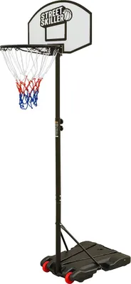 Produktbild von STREETSKILLER höhenverstellbarer Outdoor Basketballkorb 1,79-2,13 m, 40 cm Korb, wetterfest, stabiler Standfuß mit Rollen, ideal für Kinder weiß|SSK-2