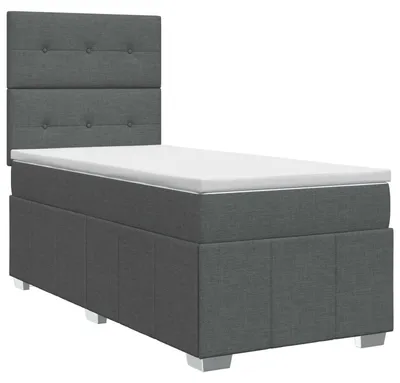 Immagine prodotto di vidaXL Letto a molle con materasso grigio scuro 80 x 200 cm in tessuto
