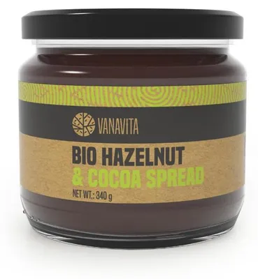 Obrázek produktu pro GymBeam –krém z lískových oříšků a kakaa – VanaVita, 340 g