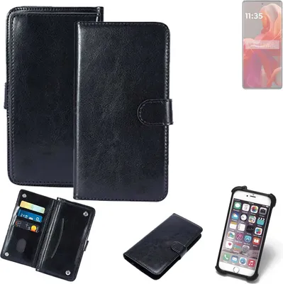 Produktbild von K-S-Trade 360° Hülle kompatibel mit Motorola Moto S50 Neo schwarz Kunstleder Case BookCase WalletCase Kunstlederederhülle Handyhülle, Rundumschutz