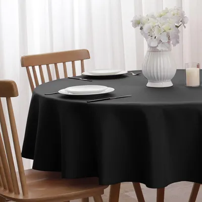 Obrázek produktu pro Kulatá venkovní podložka, odolná povětrnostním vlivům, průměr 160 cm, černá, omyvatelná, polyester