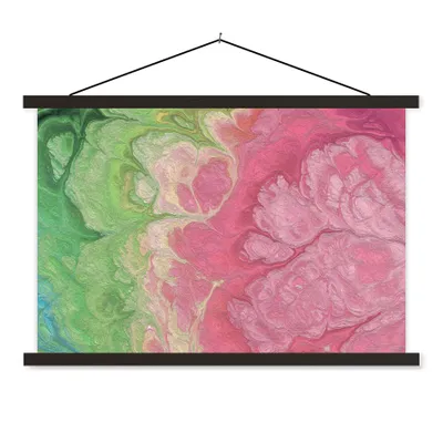 Produktbild von MuchoWow® Textilposter Farbe - Kunst - Psychedelisch 60x40 cm mit schwarzem Rahmen - Hölzernes