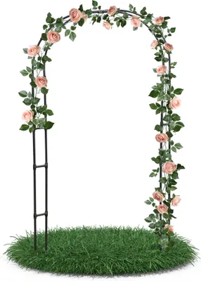 Produktbild von Rosenbogen 150x240x30 cm schwarz Gartendeko Rosenspalier Torbogen Rankhilfe für Kletterpflanzen Rosen