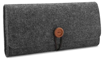 Productafbeelding van ProCase vilten draagtas/hoesje/etui/brieftas voor Nintendo Switch OLED 2021 / Switch 2017, met ruimte voor 5 spelkaarten, ultradun reistas/beschermhoes, vilten draagtas – zwart