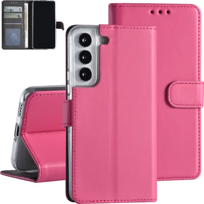 Produktbild von Samsung Galaxy S22 Book type Case - Card holder - Magnetic closure - Hot Pink