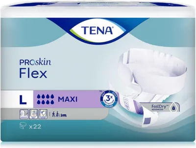 Produktbild von TENA ProSkin Flex Maxi - 66 Vorlagen mit flexiblem Hüftbund - Gr. L