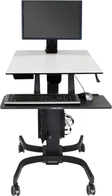 Produktbild von Ergotron WorkFit-C, Single LD Sit-Stand Workstation, Multimedia-Wagen, Schwarz, Grau, 7,3 kg, 61 cm (24"), 75 x 75,100 x 100 mm, 360°