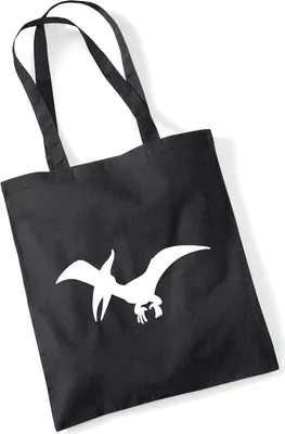 Produktbild von Huuraa Jutebeutel Pteranodon Dinosaurier 10 Liter Black Baumwolle Tasche Geschenkidee