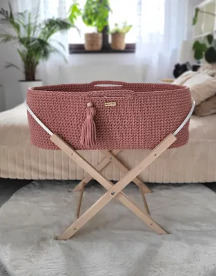 Immagine prodotto di Moses BOHO Cestino fatto a mano con supporto blush
