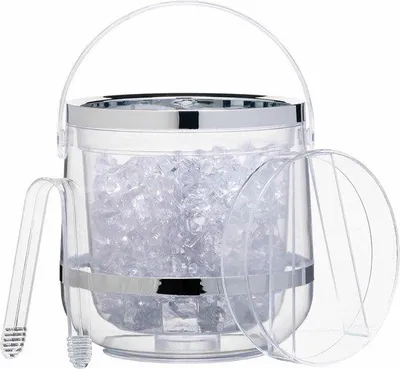 Produktbild von Famanu Isolierte Eiskübel mit Deckel und Zange - Kunststoff 25 Liter - Geschenkbox Eiskübel