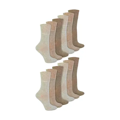 Produktbild von 12 Paar Damen Extra Breit Diabetikersocken Ohne Gummibund und Nahtlos | IOMI