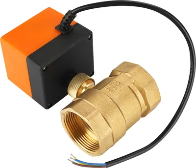 Produktbild von 220 V Wechselstrom, 2-Wege-Kugelhahn aus Messing mit 3-adrigem Motorantrieb, elektrisch, DN40 G1-1/2"