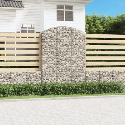 Produktbild von "Rabatt" Gabione mit Hochbogen - praktische Gabionenkorb - 150x50x200/220 cm Verzinktes Eisen - Beete CC1074